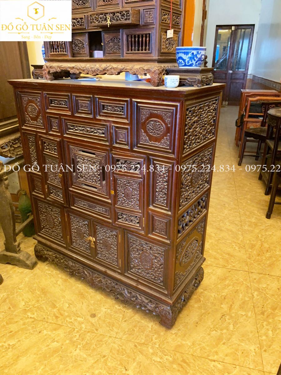 Hình ảnh tủ huế gỗ gụ